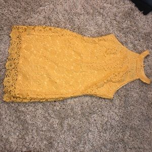 Yellow flower lace dress